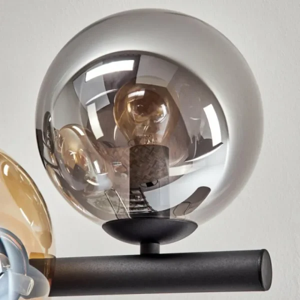 hofstein Gastor Plafonnier, Boule lumineuse Ambre, Fumé, 8 lumières* Lampes Modernes