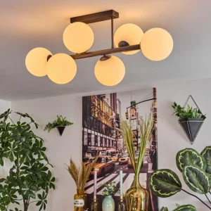 hofstein Gastor Plafonnier, Boule lumineuse Blanc, 6 lumières* Lampes En Verre