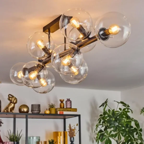 hofstein Gastor Plafonnier, Boule lumineuse Clair, 10 lumières* Lampes En Verre