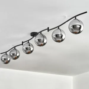 hofstein Gastor Plafonnier, Boule lumineuse Chrome, Fumé, 6 lumières* Lampes Modernes
