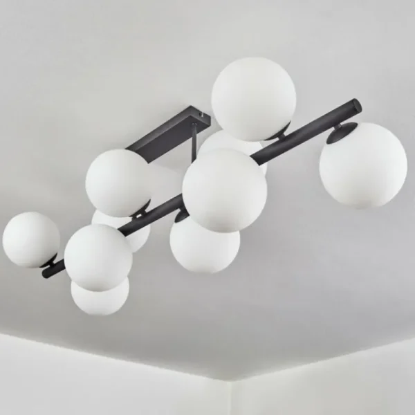 hofstein Gastor Plafonnier, Boule lumineuse Blanc, 10 lumières* Lampes En Verre