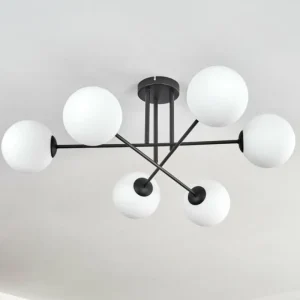 hofstein Gastor Plafonnier, Boule lumineuse Blanc, 6 lumières* Lampes En Verre