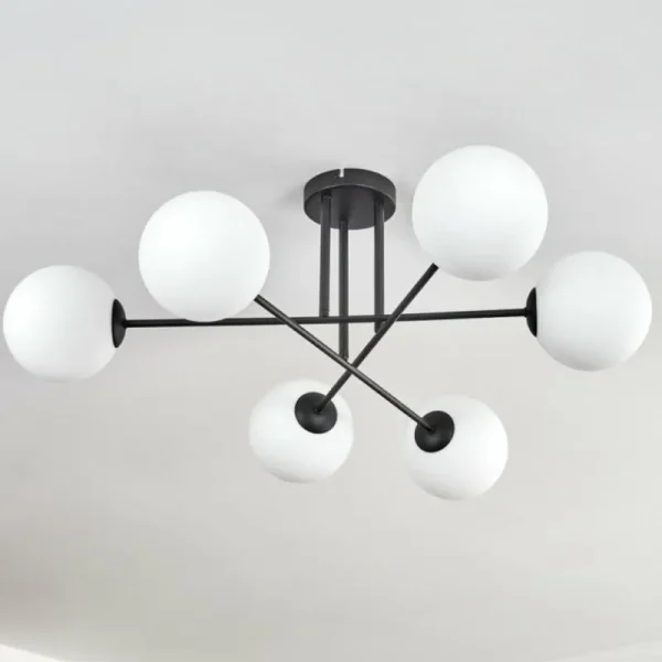 hofstein Gastor Plafonnier, Boule lumineuse Blanc, 6 lumières* Lampes En Verre