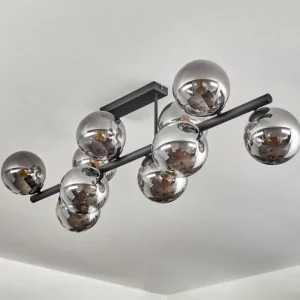 hofstein Gastor Plafonnier, Boule lumineuse Fumé, 10 lumières* Lampes Modernes