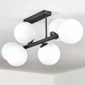 hofstein Gastor Plafonnier, Boule lumineuse Blanc, 6 lumières* Lampes En Verre
