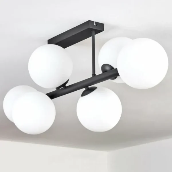 hofstein Gastor Plafonnier, Boule lumineuse Blanc, 6 lumières* Lampes En Verre