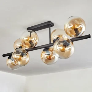 hofstein Gastor Plafonnier, Boule lumineuse Ambre, Clair, 8 lumières* Lampes En Verre