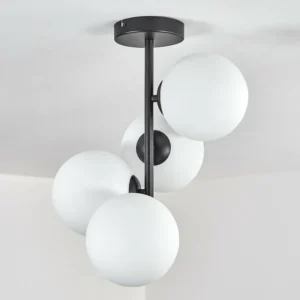 hofstein Gastor Plafonnier, Boule lumineuse Transparent, 4 lumières* Lampes En Verre