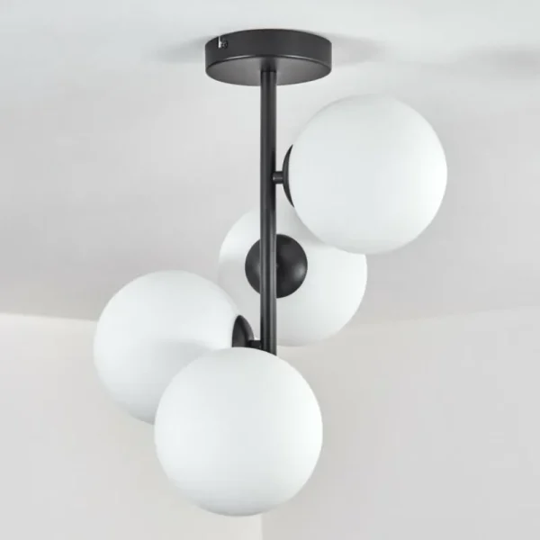 hofstein Gastor Plafonnier, Boule lumineuse Transparent, 4 lumières* Lampes En Verre