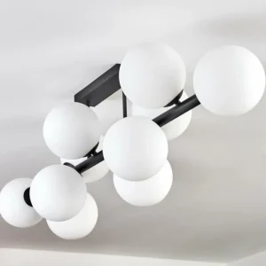 hofstein Gastor Plafonnier, Boule lumineuse Blanc, 10 lumières* Lampes En Verre