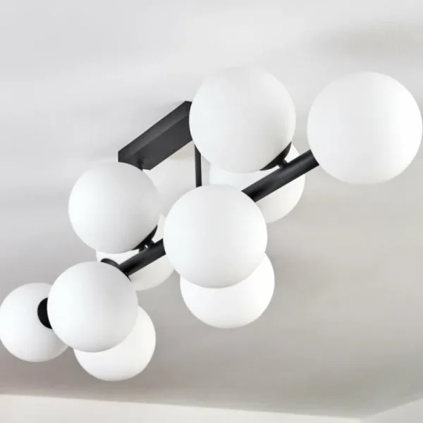 hofstein Gastor Plafonnier, Boule lumineuse Blanc, 10 lumières* Lampes En Verre