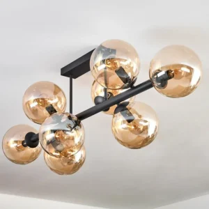 hofstein Gastor Plafonnier, Boule lumineuse Ambre, 8 lumières* Lampes En Verre
