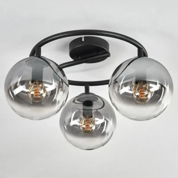 hofstein Gastor Plafonnier, Boule lumineuse Clair, Fumé, 3 lumières* Lampes Modernes