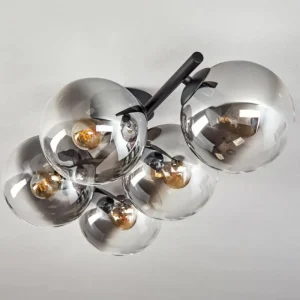 hofstein Gastor Plafonnier, Boule lumineuse Clair, Fumé, 5 lumières* Lampes Modernes