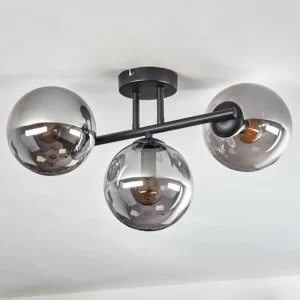 hofstein Gastor Plafonnier, Boule lumineuse Fumé, 3 lumières* Lampes Modernes