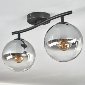 hofstein Gastor Plafonnier, Boule lumineuse Clair, Fumé, 2 lumières* Lampes Modernes