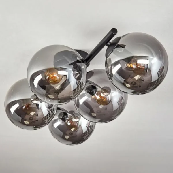 hofstein Gastor Plafonnier, Boule lumineuse Fumé, 5 lumières* Lampes Modernes