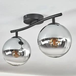 hofstein Gastor Plafonnier, Boule lumineuse Chrome, Clair, Fumé, 2 lumières* Lampes Modernes