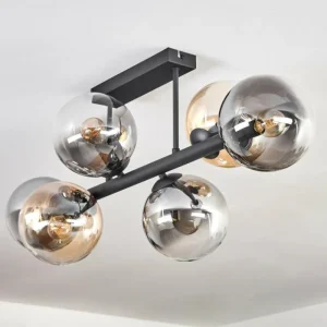 hofstein Gastor Plafonnier, Boule lumineuse Ambre, Clair, Fumé, 6 lumières* Lampes Modernes