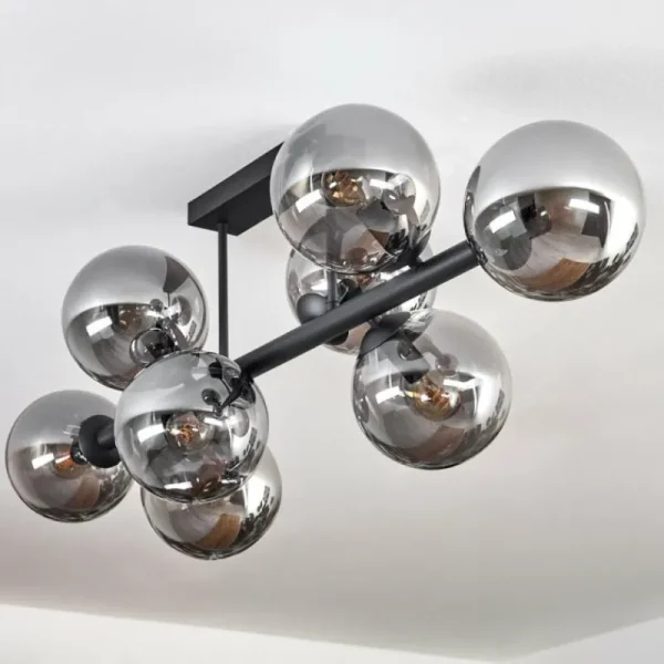 hofstein Gastor Plafonnier, Boule lumineuse Fumé, 8 lumières* Lampes Modernes