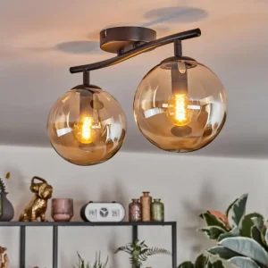 hofstein Gastor Plafonnier, Boule lumineuse Ambre, 2 lumières* Lampes En Verre