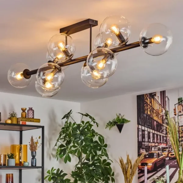 hofstein Gastor Plafonnier, Boule lumineuse Clair, 10 lumières* Lampes En Verre