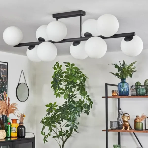 hofstein Gastor Plafonnier, Boule lumineuse Blanc, 10 lumières* Lampes En Verre