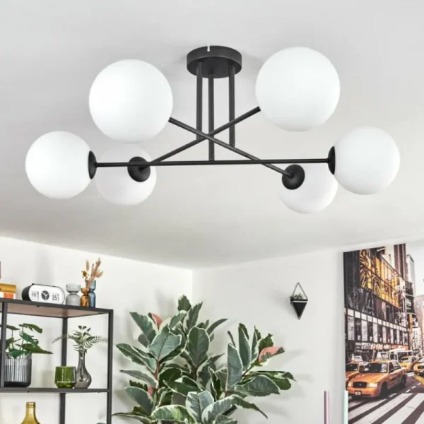 hofstein Gastor Plafonnier, Boule lumineuse Blanc, 6 lumières* Lampes En Verre