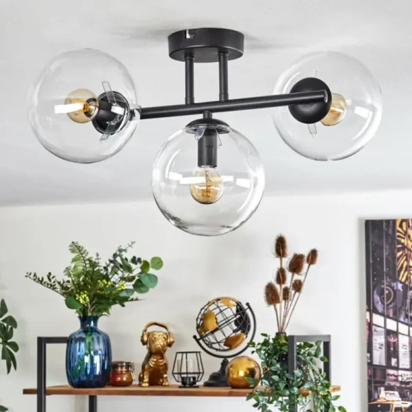 hofstein Gastor Plafonnier, Boule lumineuse Clair, 3 lumières* Lampes En Verre