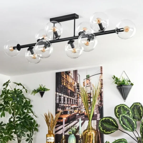 hofstein Gastor Plafonnier, Boule lumineuse Clair, 10 lumières* Lampes En Verre