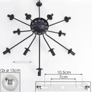 hofstein Gastor Plafonnier Chrome, Fumé, 12 lumières* Lampes Modernes