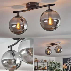 hofstein Gastor Plafonnier Fumé, 2 lumières* Lampes Modernes