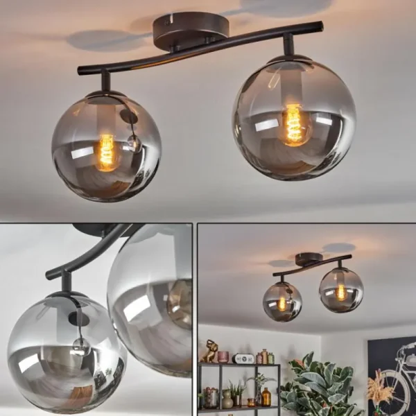 hofstein Gastor Plafonnier Fumé, 2 lumières* Lampes Modernes