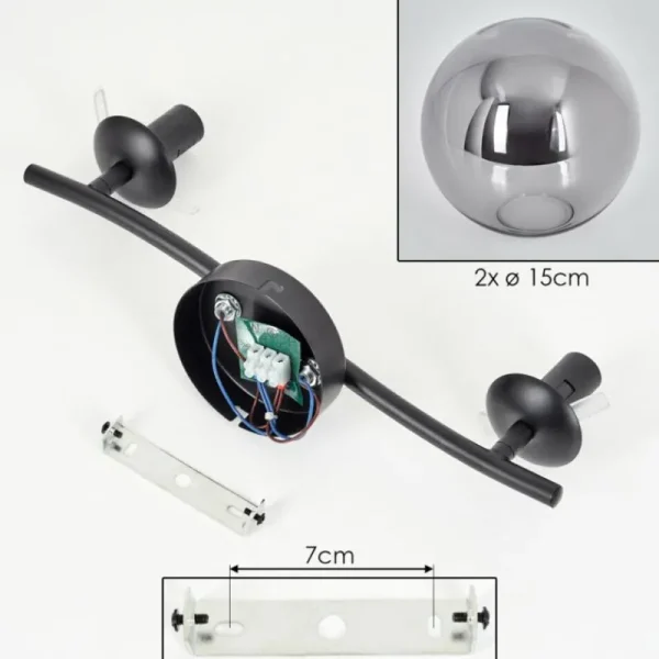 hofstein Gastor Plafonnier Fumé, 2 lumières* Lampes Modernes