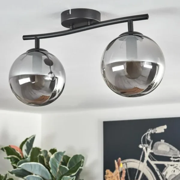 hofstein Gastor Plafonnier Fumé, 2 lumières* Lampes Modernes