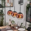 hofstein Gastor Suspension, Boule lumineuse, Suspension 20 cm Clair, Cuivré, 3 lumières* Lampes En Verre