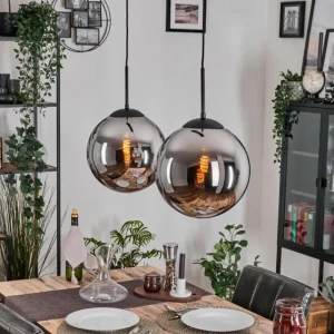 hofstein Gastor Suspension, Boule lumineuse, Suspension Noir, 2 lumières* Lampes Modernes