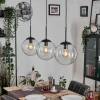 hofstein Gastor Suspension, Boule lumineuse Noir, 3 lumières* Lampes En Verre