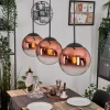 hofstein Gastor Suspension, Boule lumineuse, Suspension Clair, Cuivré, 3 lumières* Lampes En Verre