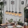 hofstein Gastor Suspension, Boule lumineuse, Suspension Ambre, Clair, 5 lumières* Lampes En Verre