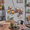 hofstein Gastor Suspension, Boule lumineuse, Suspension Chrome, Clair, Fumé, 10 lumières* Lampes Modernes