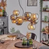 hofstein Gastor Suspension, Boule lumineuse, Suspension Ambre, Chrome, Fumé, 10 lumières* Lampes Modernes