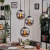 hofstein Gastor Suspension, Boule lumineuse 30 cm Chrome, Fumé, 3 lumières* Lampes Modernes
