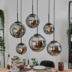 hofstein Gastor Suspension, Boule lumineuse, Suspension Fumé, 6 lumières* Lampes Modernes