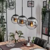 hofstein Gastor Suspension, Boule lumineuse Chrome, Clair, Fumé, 3 lumières* Lampes Modernes