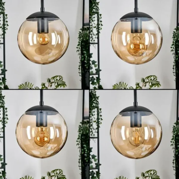 hofstein Gastor Suspension, Boule lumineuse Ambre, 1 lumière* Lampes En Verre