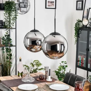 hofstein Gastor Suspension, Boule lumineuse, Suspension Noir, 2 lumières* Lampes Modernes
