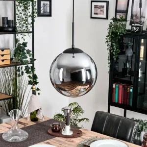 hofstein Gastor Suspension, Boule lumineuse 30 cm Fumé, 1 lumière* Lampes Modernes