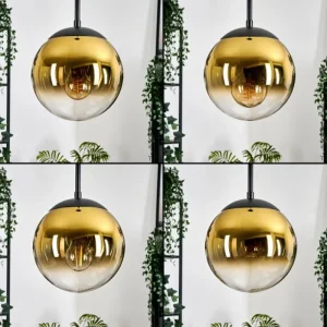 hofstein Gastor Suspension, Boule lumineuse 20 cm Or, Clair, 1 lumière* Lampes En Verre