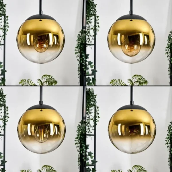 hofstein Gastor Suspension, Boule lumineuse 20 cm Or, Clair, 1 lumière* Lampes En Verre